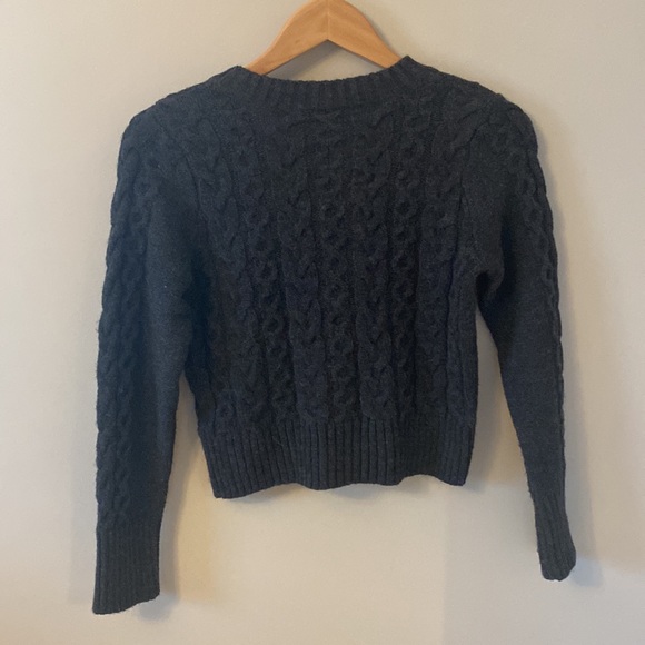 Anthropologie Charcoal Grey Button-up Sweater - Picture 3 of 3